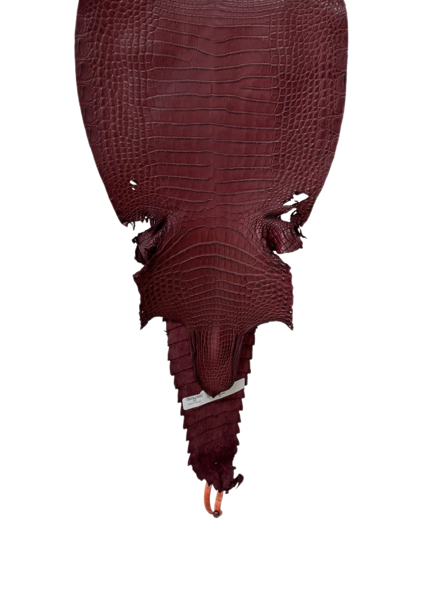 28 cm Grade 2/3 Bordeaux Matte Farm-Raised American Alligator Leather - Tag: FL22-0030370