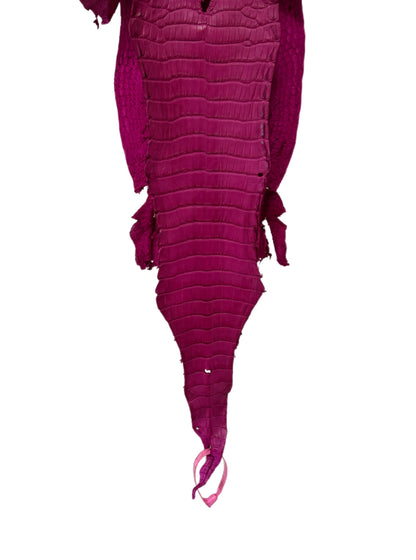 New Color! 22 cm Grade 1/2 Raspberry Matte Farm-Raised American Alligator Leather - Tag: LA24-0228915