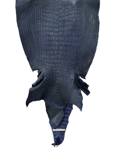 49 cm Grade 3/4 Indigo Matte Wild American Alligator Leather - Tag: LA25-0038443