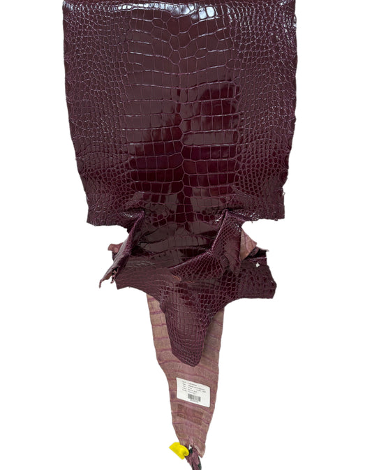 35 cm Grade 2/3 Regal Glazed Wild American Alligator Leather - Tag: LA96-0006540