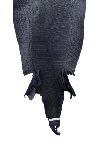 48 cm Grade 2/3 Navy Blue Matte Wild American Alligator Leather - Tag: LA25-0035232