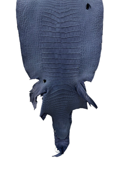 39 cm Grade 3/4 Indigo Matte Wild American Alligator Leather - Tag: LA23-0006900
