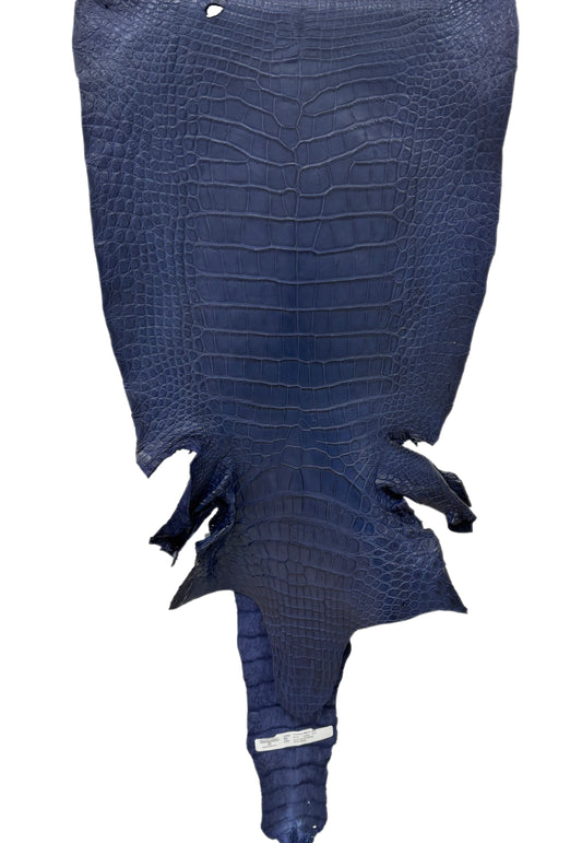 40 cm Grade 4/5 Navy Blue Desert Wild American Alligator Leather - Tag: LA24-0022821