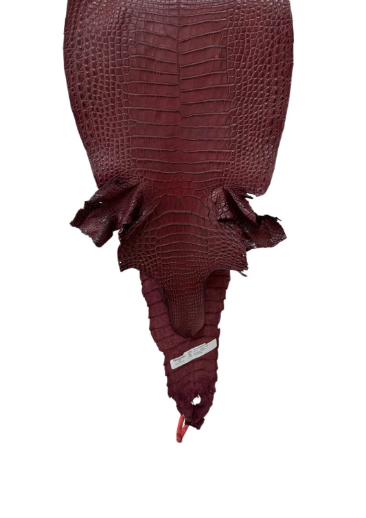 31 cm Grade 2/3 Bordeaux Matte Farm-Raised American Alligator Leather - Tag: FL21-0024096