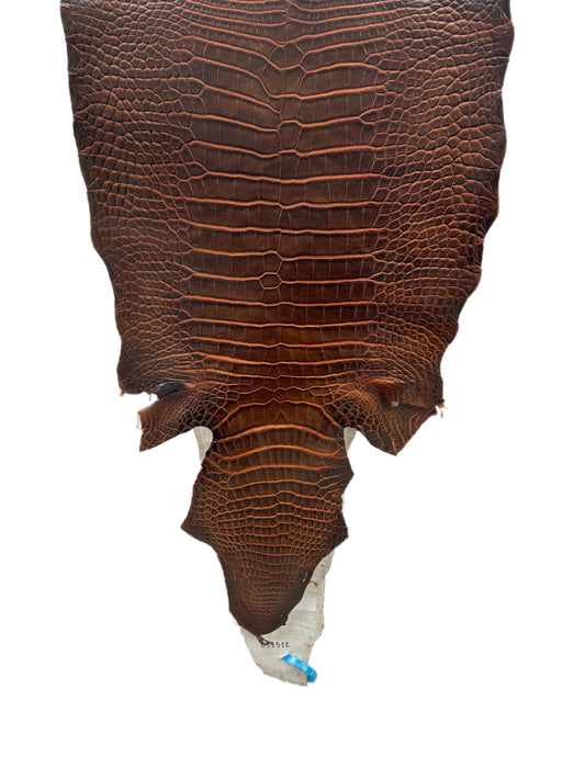 38 cm Grade 1/2 Sienna Matte Wild American Alligator Leather - Tag: ESRE-0050835