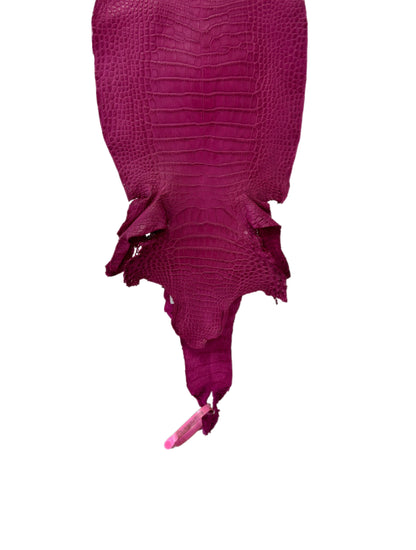 New Color! 23 cm Grade 1/2 Raspberry Matte Farm-Raised American Alligator Leather - Tag: LA24-0228922
