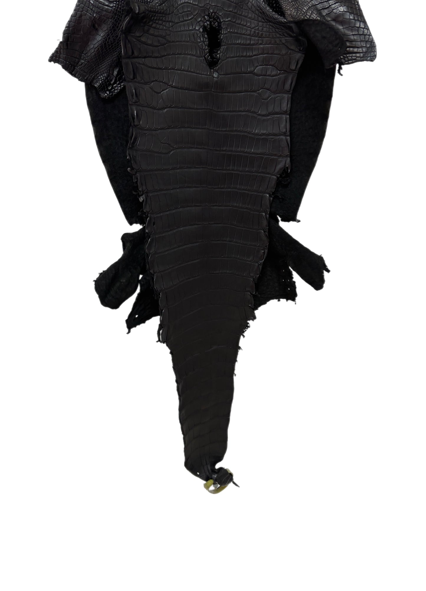 33 cm Grade 1/2 Black Matte Farm-Raised American Alligator Leather - Tag: LA25-0311091