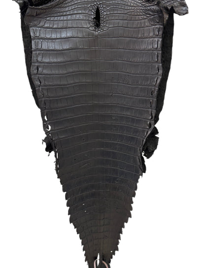 39 cm Grade 2/3 Black Matte Farm Raised American Alligator Leather - Tag: FL18-0034981