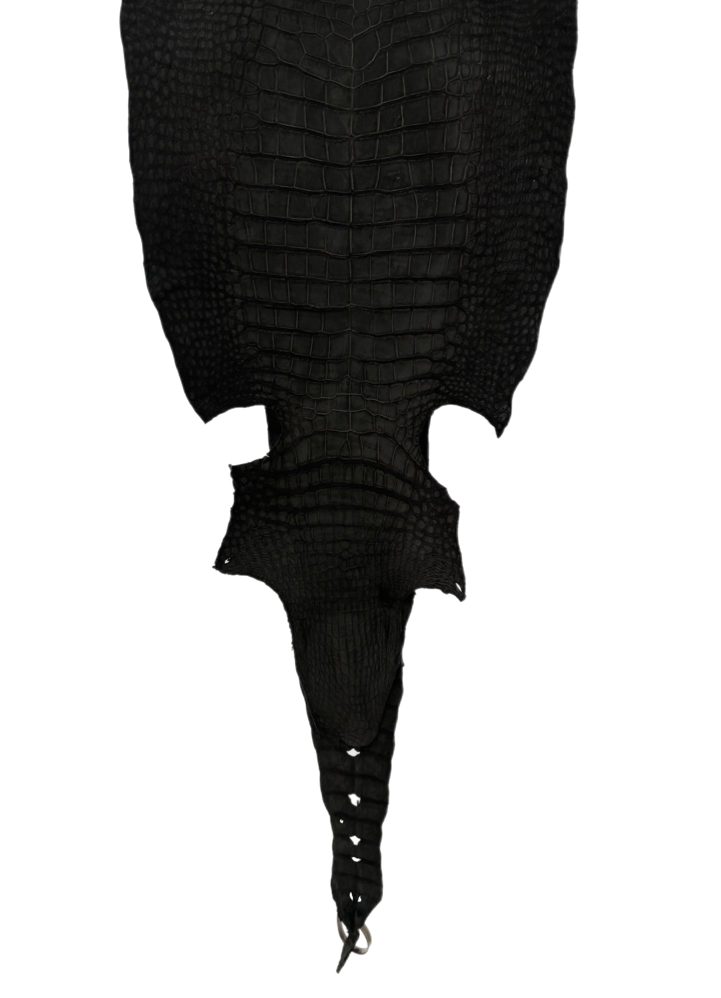 40 cm Grade 2/3 Black Nubuck Wild American Alligator Leather - Tag: LA23-0002061