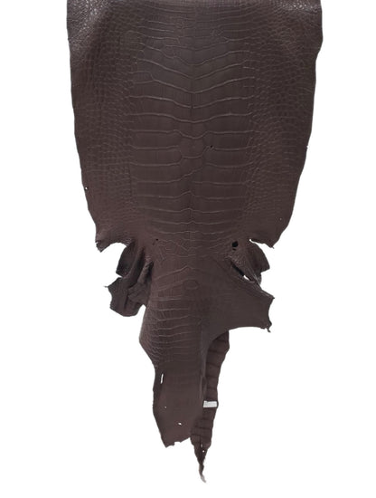 52 cm Grade 4/5 Chocolate Matte Wild American Alligator Leather - Tag: LA23-0027155