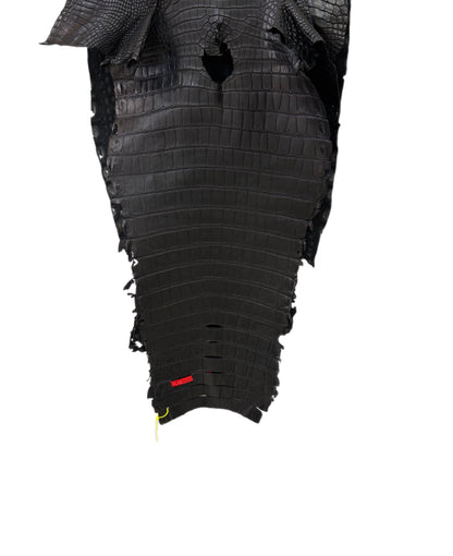 35 cm Grade 1/2 Black Garment Wild American Alligator Leather - Tag: ITCC-0539875