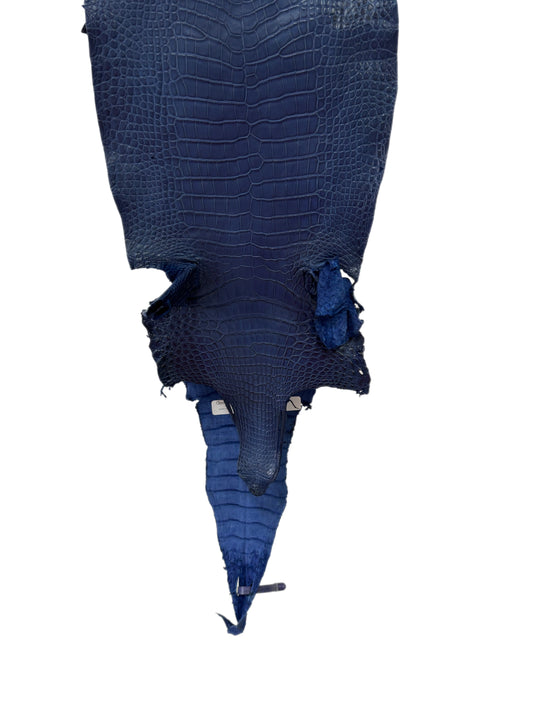 26 cm Grade 2/3 Admiral Blue Matte Farm-Raised American Alligator Leather - Tag: LA21-0308115