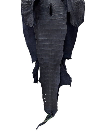 36 cm Grade 2/3 Navy Blue Matte Wild American Alligator Leather - Tag: LA25-0015306