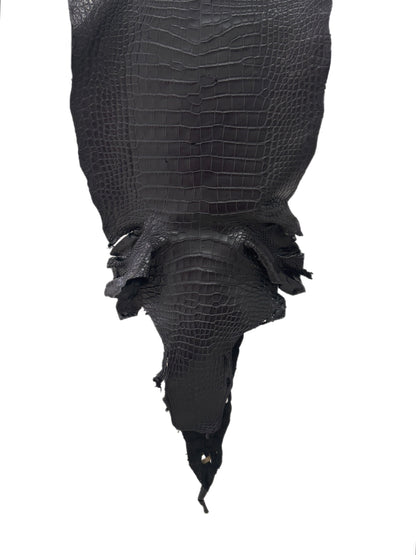 38 cm Grade 3/4 Black Matte Wild American Alligator Leather - Tag: LA16-0031067