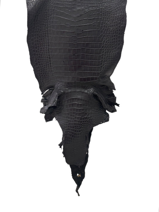 38 cm Grade 3/4 Black Matte Wild American Alligator Leather - Tag: LA16-0031067