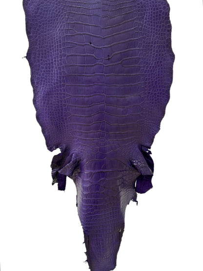 48 cm Grade 3/4 Violet Primavera Matte Wild American Alligator Leather - Tag: MS24-0000666