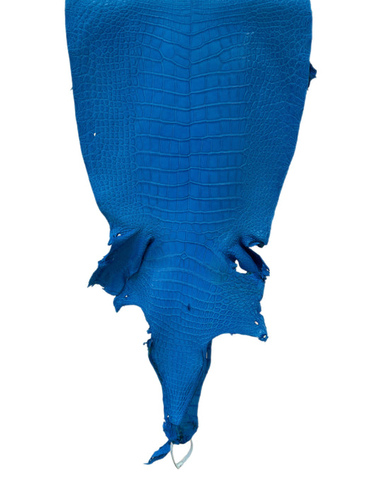 38 cm Grade 2/3 Ultramarine Matte Wild American Alligator Leather - Tag: LA23-0021020