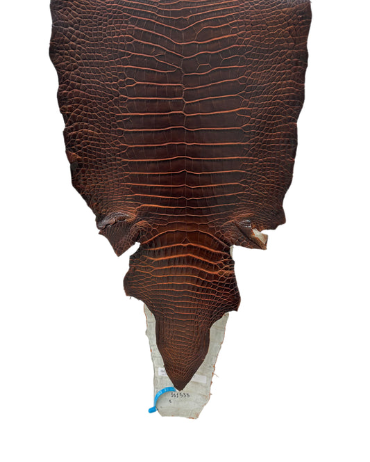 37 cm Grade 1/2 Sienna Matte Wild American Alligator Leather - Tag: ESRE-0050800