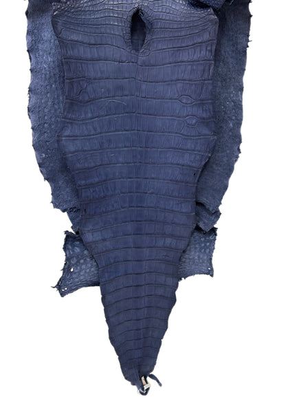 52 cm Grade 2/3 Indigo Matte Wild American Alligator Leather - Tag: LA23-0033780