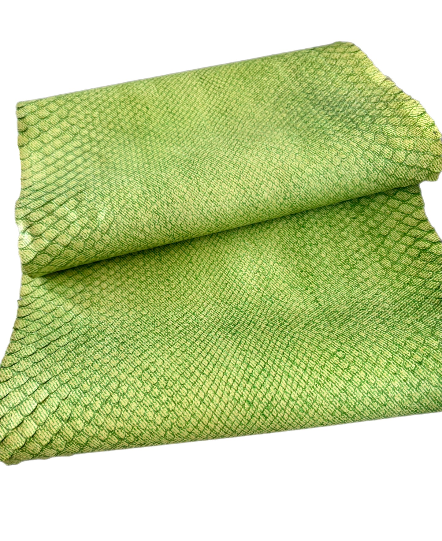 1.6 M Bright Lime Green Front Cut Matte Python Leather