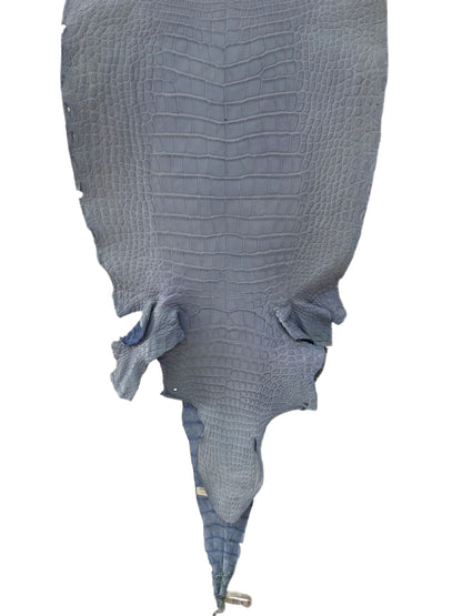 41 cm Grade 3/4 Carolina Blue Matte Wild American Alligator Leather - Tag: LA23-0017970