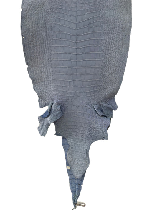41 cm Grade 3/4 Carolina Blue Matte Wild American Alligator Leather - Tag: LA23-0017970