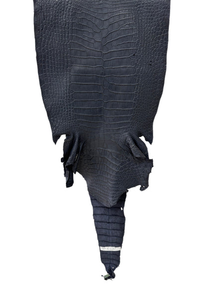 47 cm Grade 2/3 Navy Blue Matte Wild American Alligator Leather - Tag: LA25-0501459