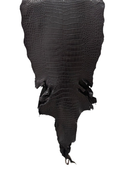 37 cm Grade 3/4 Black Matte Wild American Alligator Leather - Tag: LA23-0014524