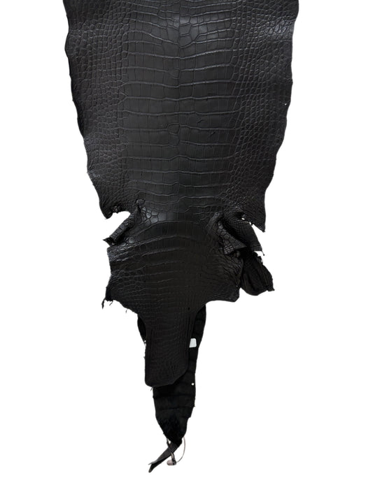 34 cm Grade 3/4 Black Matte Wild American Alligator Leather - Tag: LA18-0033278