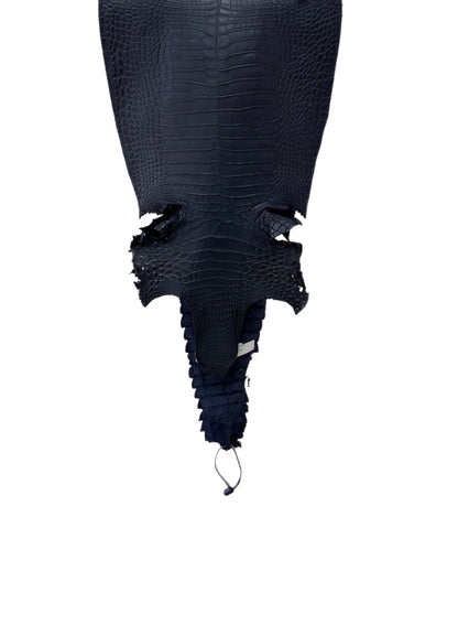 28 cm Grade 1 Navy Blue Matte Farm-Raised American Alligator Leather - Tag: FL21-0024989