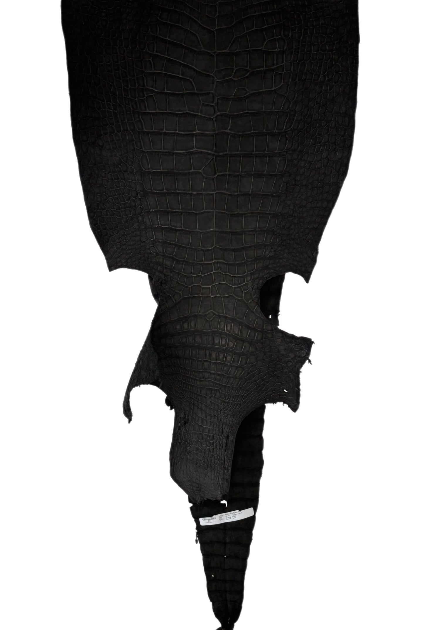 40 cm Grade 3/4 Black Nubuck Wild American Alligator Leather - Tag: LA23-0006277