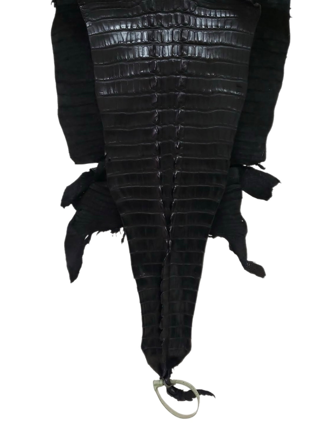 32 cm Grade 1/2 Black Matte Farm-Raised American Alligator Hornback Leather - Tag: LA23-0377018