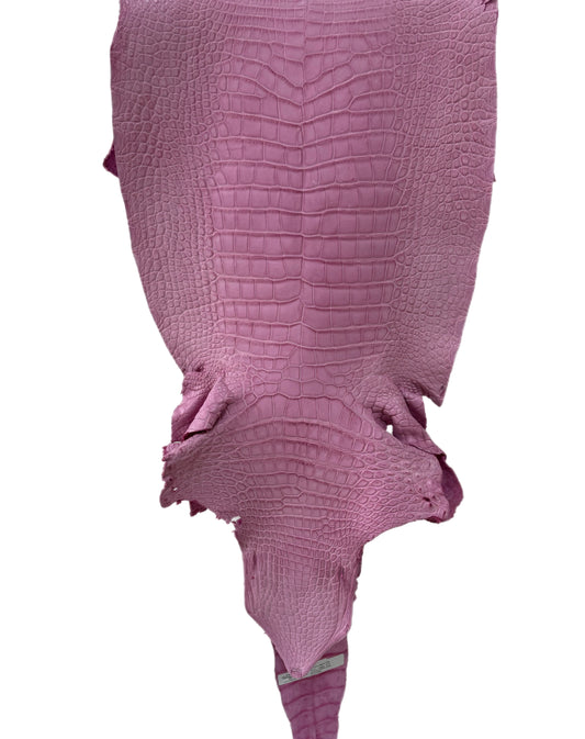 40 cm Grade 2/3 Cotton Candy Matte Wild American Alligator Leather - Tag: LA23-0033803