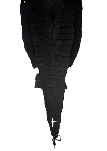 36 cm Grade 3/4 Black Nubuck Wild American Alligator Leather - Tag: LA23-0002064