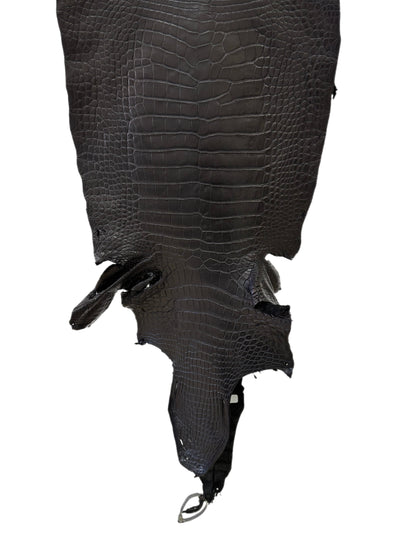 41 cm Grade 2/3 Black Matte Wild American Alligator Leather - Tag: LA23-0006274
