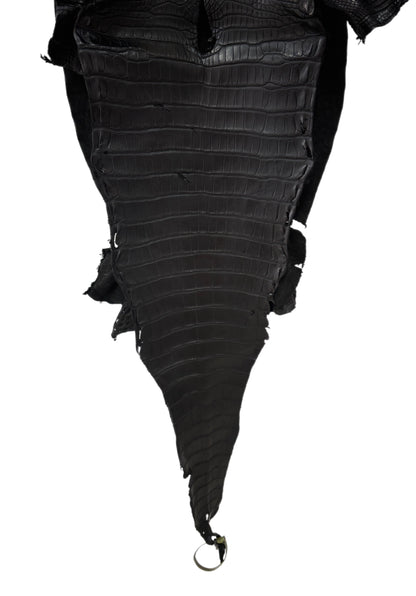 39 cm Grade 2/3 Black Matte Farm-Raised American Alligator Leather - Tag: LA25-0316335