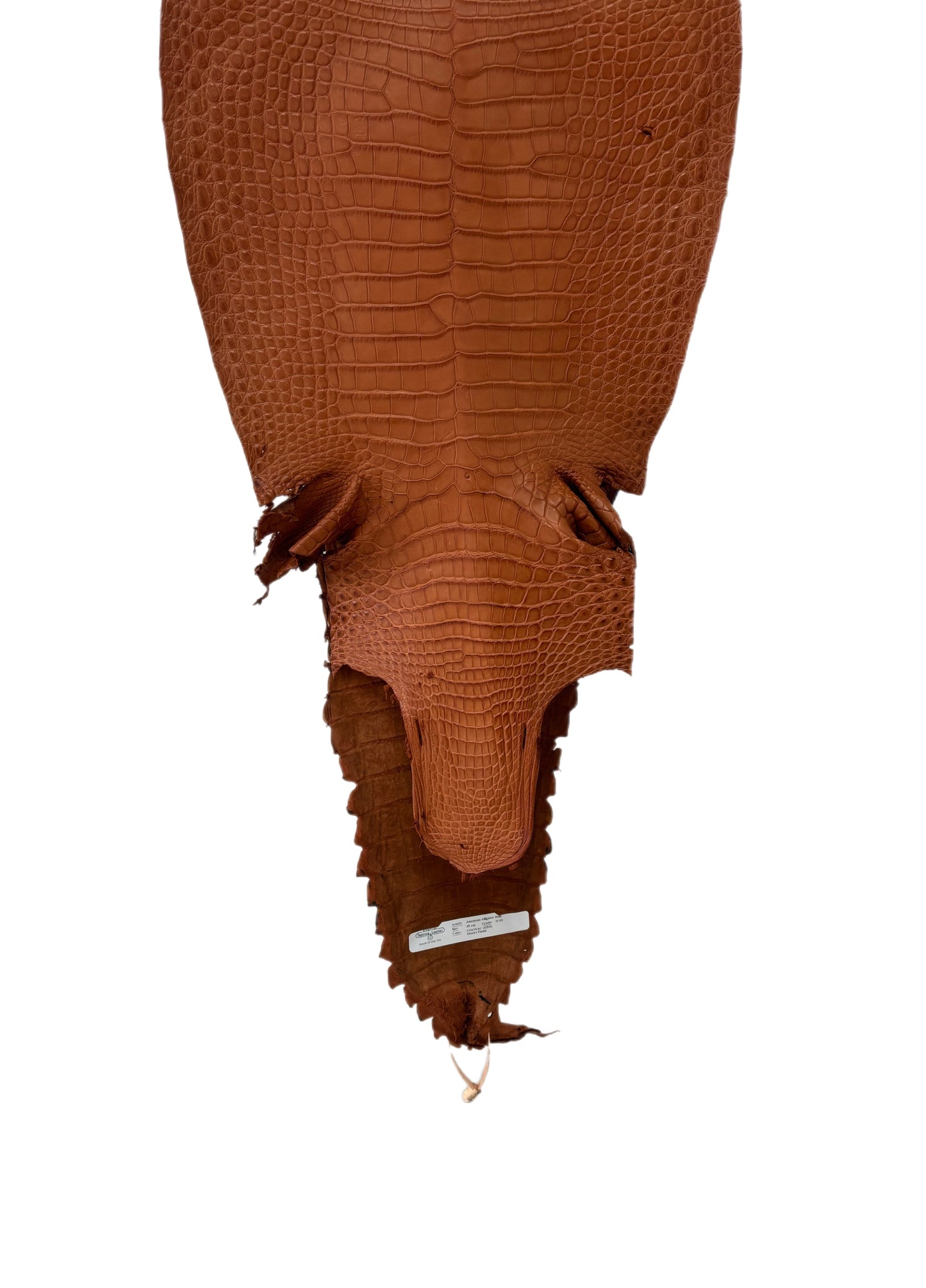 35 cm Grade 2/3 Cognac Matte Farm-Raised American Alligator Leather - Tag: FL17-0052826