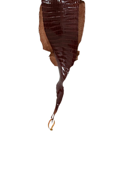 23 cm Grade 2/3 Peanut Glazed Farm-Raised American Alligator Leather - Tag: LA17-0133558