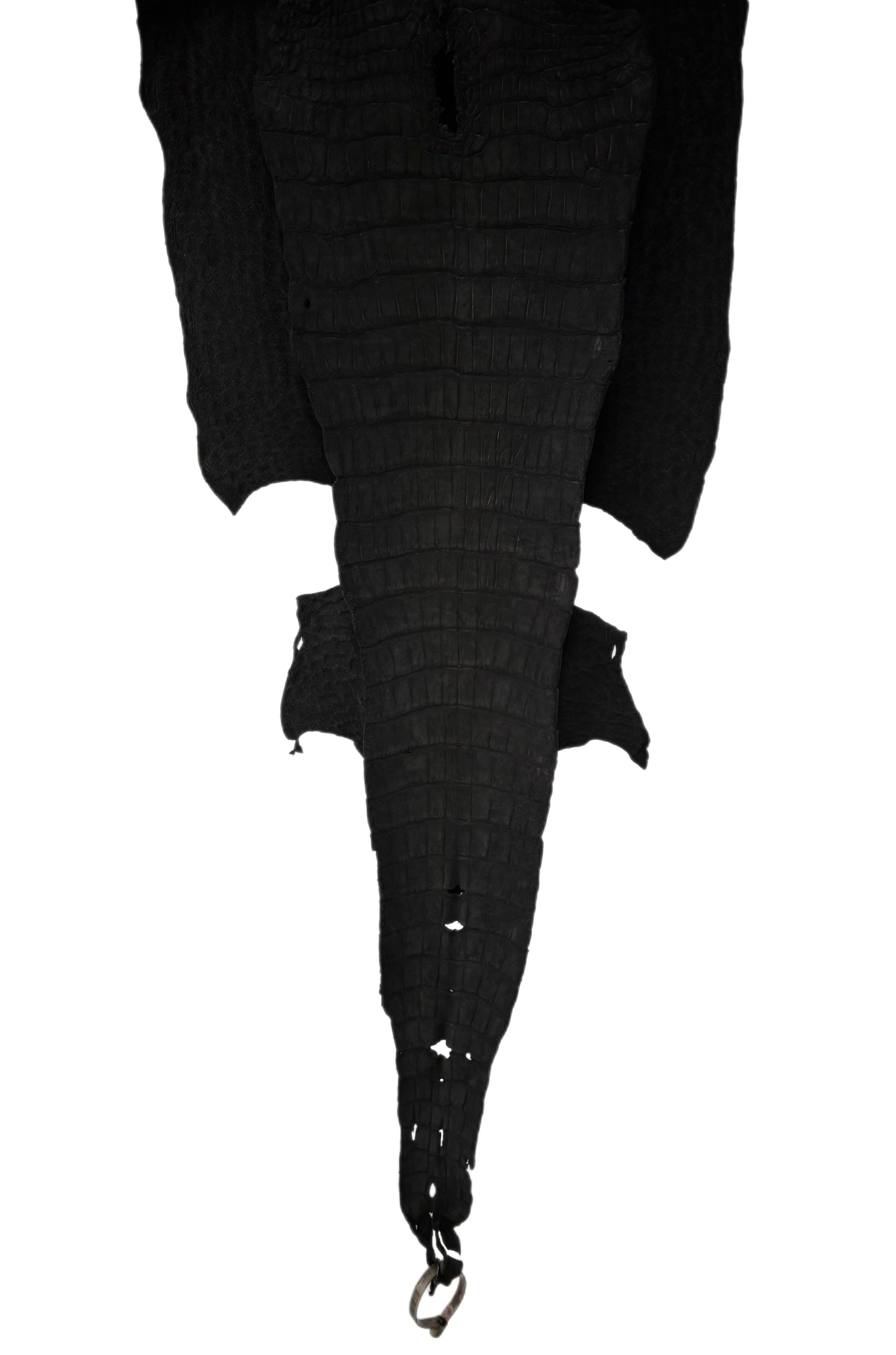 35 cm Grade 1/2 Black Nubuck Wild American Alligator Leather - Tag: FL13-0033792