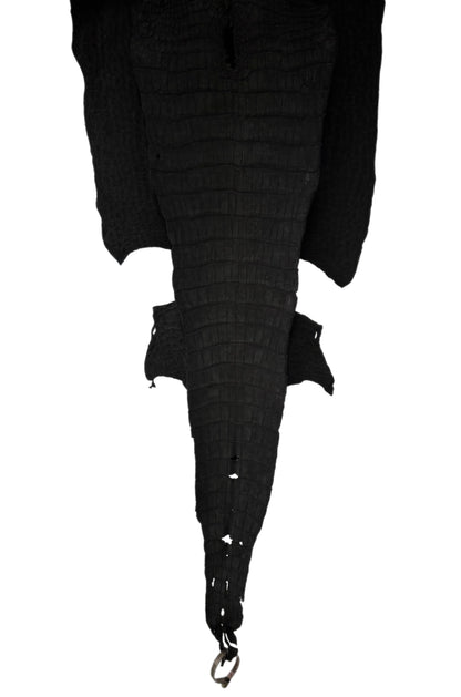 35 cm Grade 1/2 Black Nubuck Wild American Alligator Leather - Tag: FL13-0033792