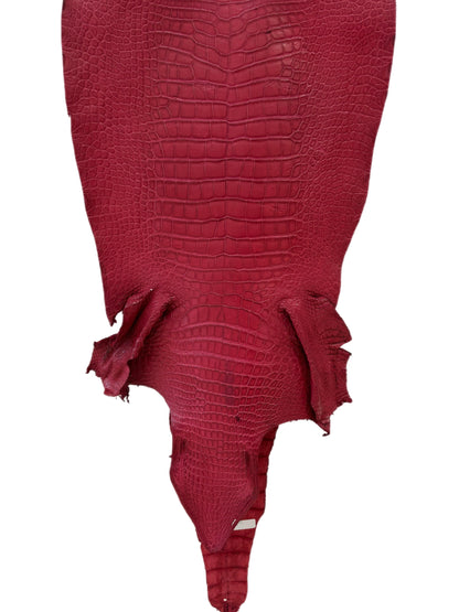 42 cm Grade 4/5 Scarlet Matte Wild American Alligator Leather - Tag: LA23-0026589