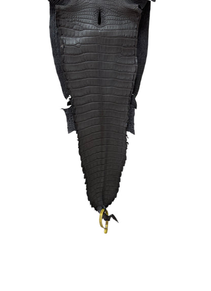 26 cm Grade 1/2 Serpentine Grey Matte Farm-Raised American Alligator Leather - Tag: FL22-0030363