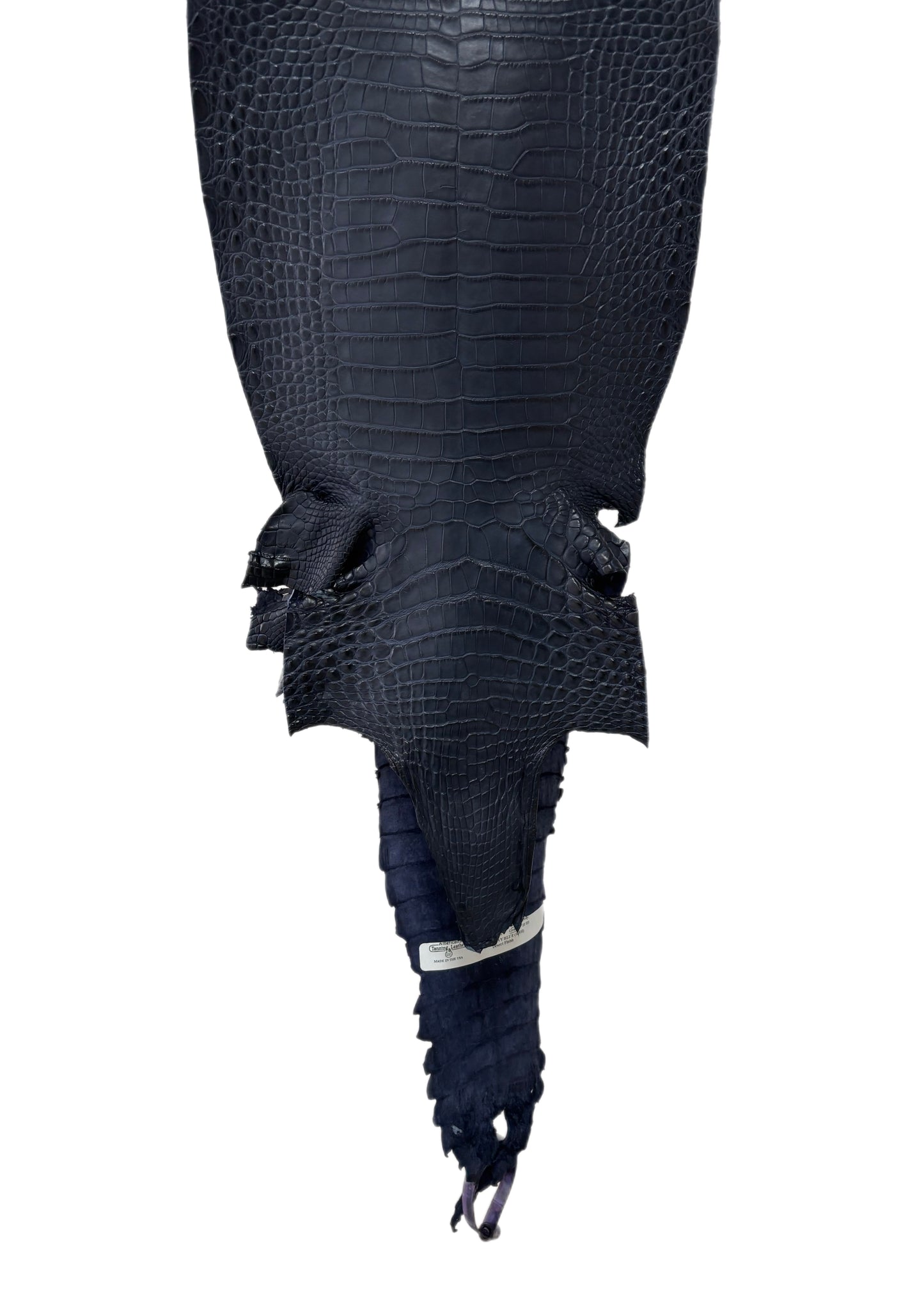 26 cm Grade 2/3 Navy Blue Matte Farm-Raised American Alligator Leather - Tag: FL21-0024396