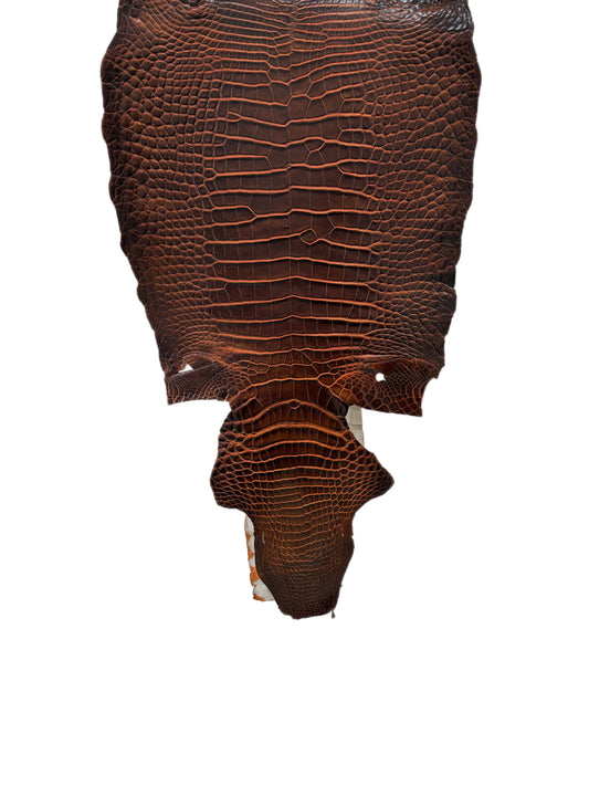 31 cm Grade 1/2 Sienna Matte Wild American Alligator Leather - Tag: ESRE-0050761