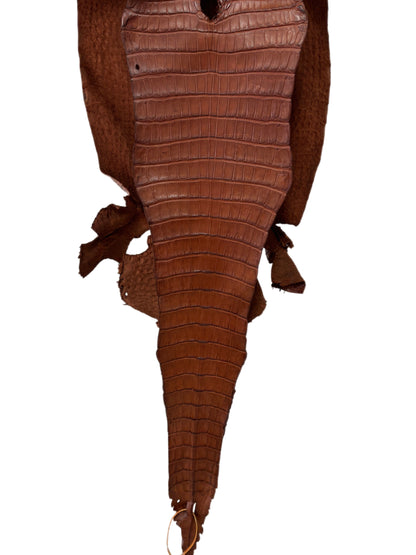 31 cm Grade 1/2 Rustic Cognac Matte Farm-Raised American Alligator Leather - Tag: FL17-0036387