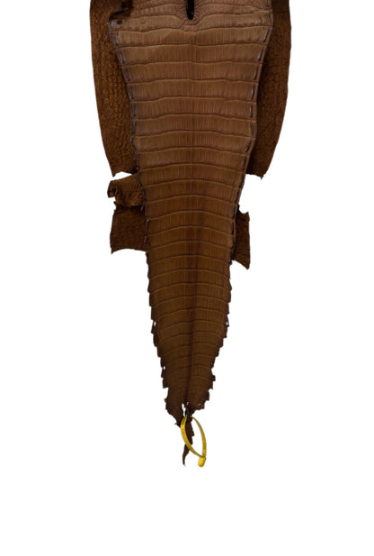 25 cm Grade 1/2 Kango Tabac Matte Farm-Raised American Alligator Leather - Tag: FL22-0030364
