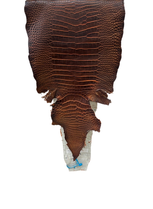 35 cm Grade 1/2 Sienna Matte Wild American Alligator Leather - Tag: ESRE-0050789