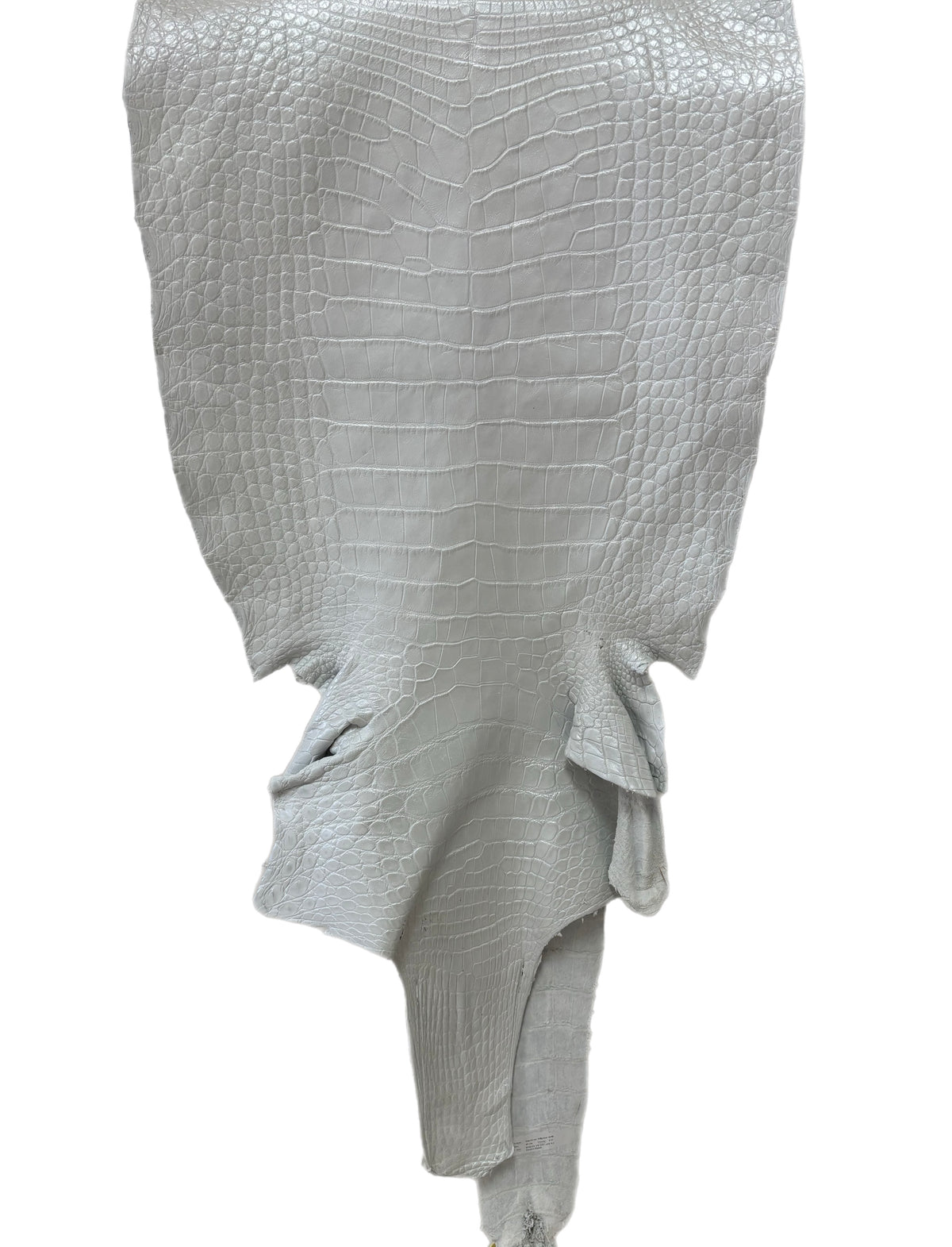 49 cm Grade 1/2 White Pearl Matte Wild American Alligator Leather - Tag: LA25-0015344