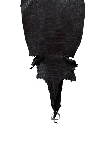 29 cm Grade 2/3 Black Matte Farm-Raised American Alligator Leather - Tag: LA23-0531596