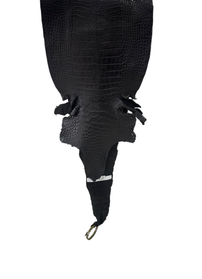 33 cm Grade 1/2 Black Matte Farm-Raised American Alligator Leather - Tag: LA25-0311088